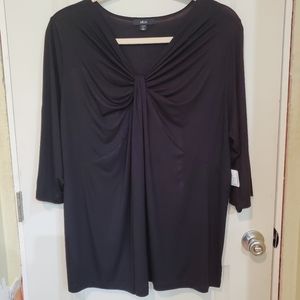 NWOT Ellios Black Twisted Knot Front Tunic